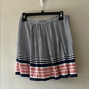 Max Studio Black and White Skater Skirt Knee-Length Pleated